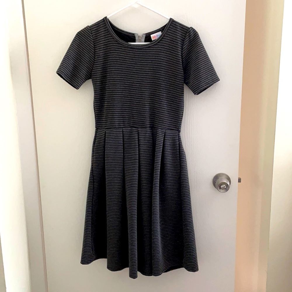 Grey/Black Striped Dress